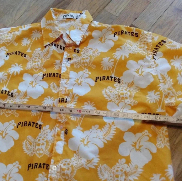 Pittsburgh Pirates Button Down Short Sleeve Hawaiian Shirt Size XL - Picture 3 of 10
